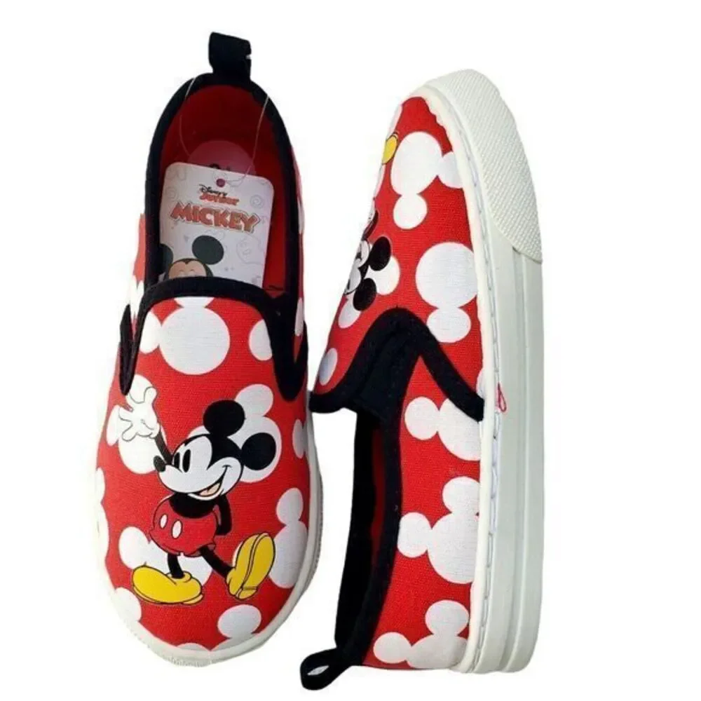 Disney Shoes For Girls Without‎ Laces Mickey Mouse Size 10 Red New